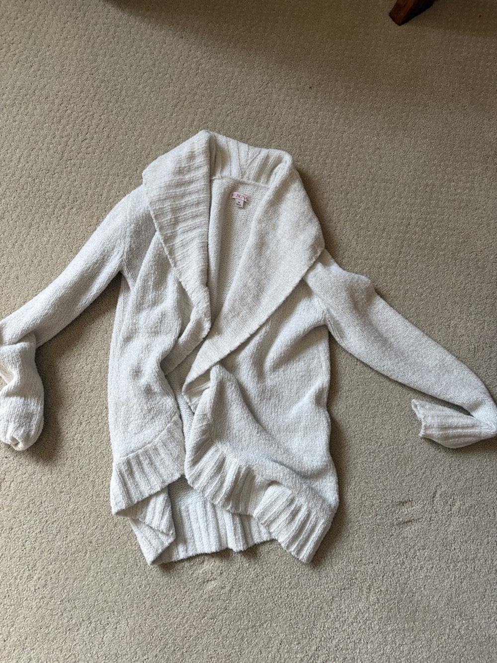 Merona Cream Shawl-Collar Open Cardigan